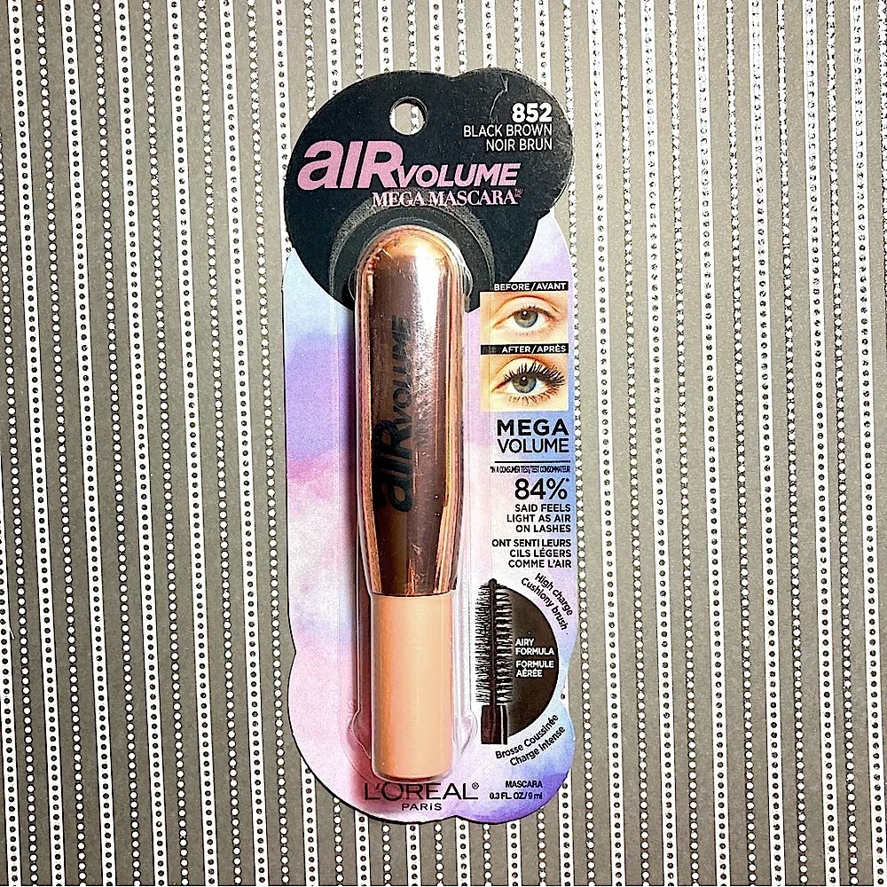🆕 L'Oreal Air Volume Black Waterproof Mega Mascara 852 Black Brown